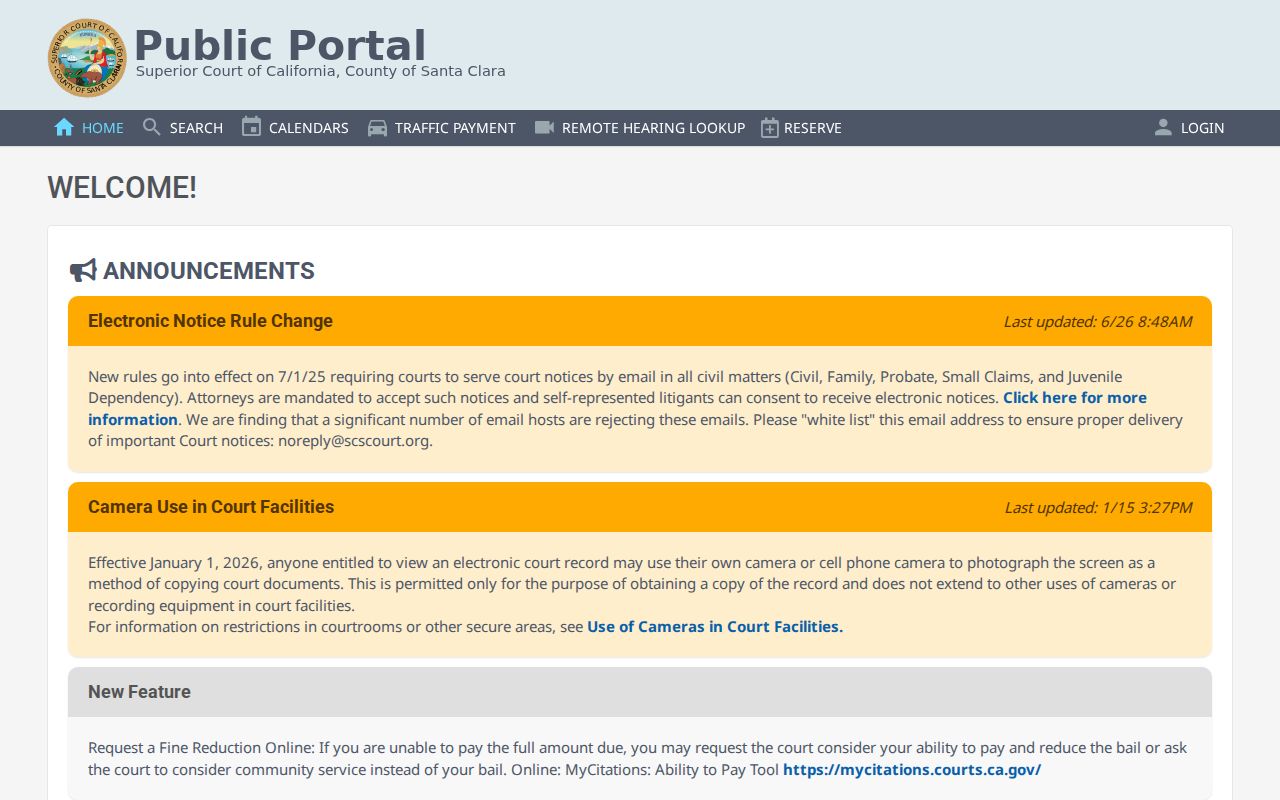 Gilroy people search Superior Court case portal